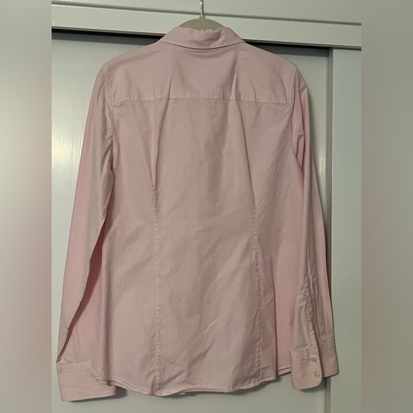 J Crew Hanerdashery Button down size Medium. Pink and white stripes - Picture 3 of 4